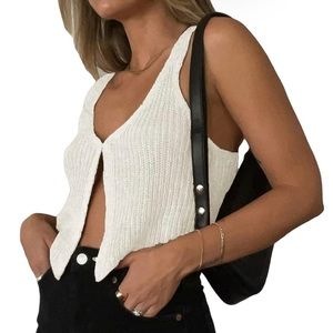 Knit Clasp Front Tank Top